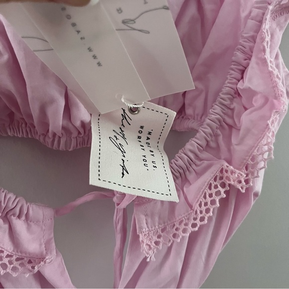 Sabo Cutout Mini Dress Size XS Sacha Ruffle Boho Cottagecore Fairycore y2k Pink - Picture 5 of 13